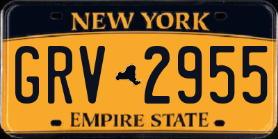 NY license plate GRV2955