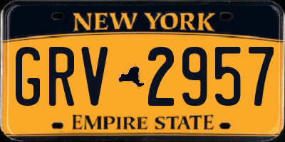 NY license plate GRV2957
