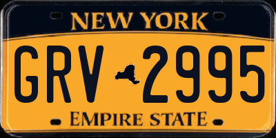 NY license plate GRV2995