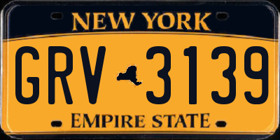 NY license plate GRV3139