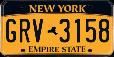 NY license plate GRV3158