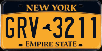 NY license plate GRV3211