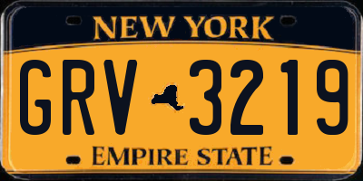 NY license plate GRV3219