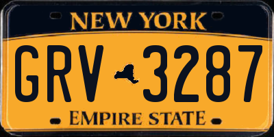 NY license plate GRV3287