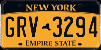 NY license plate GRV3294