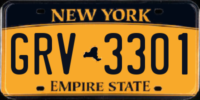 NY license plate GRV3301