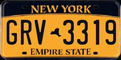 NY license plate GRV3319