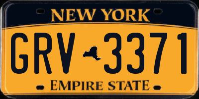 NY license plate GRV3371