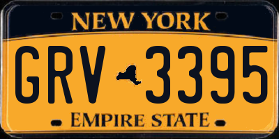 NY license plate GRV3395