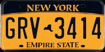 NY license plate GRV3414