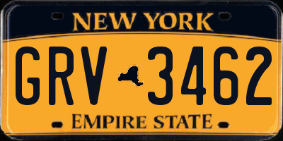 NY license plate GRV3462