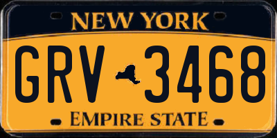 NY license plate GRV3468