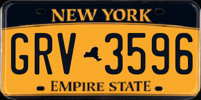 NY license plate GRV3596