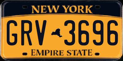 NY license plate GRV3696
