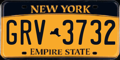 NY license plate GRV3732
