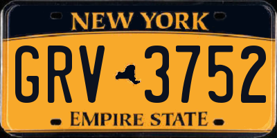 NY license plate GRV3752