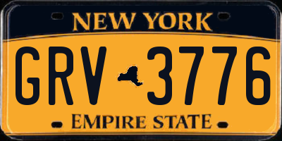 NY license plate GRV3776