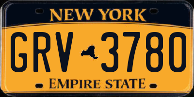 NY license plate GRV3780