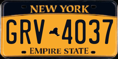 NY license plate GRV4037