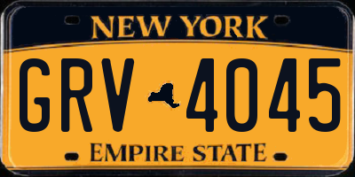 NY license plate GRV4045