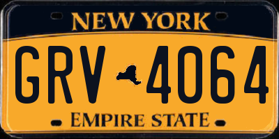 NY license plate GRV4064