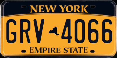 NY license plate GRV4066