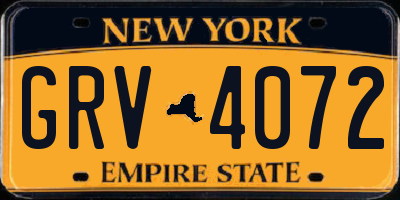 NY license plate GRV4072