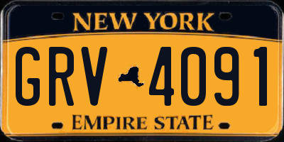 NY license plate GRV4091