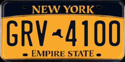 NY license plate GRV4100
