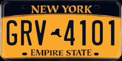 NY license plate GRV4101