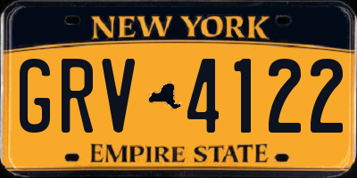 NY license plate GRV4122