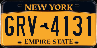 NY license plate GRV4131
