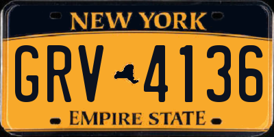 NY license plate GRV4136