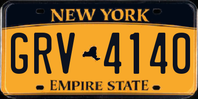 NY license plate GRV4140