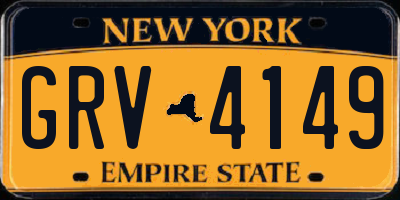 NY license plate GRV4149