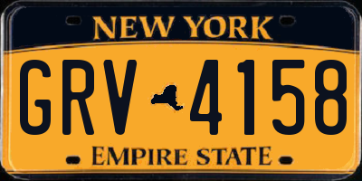 NY license plate GRV4158