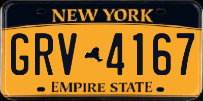 NY license plate GRV4167