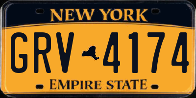 NY license plate GRV4174