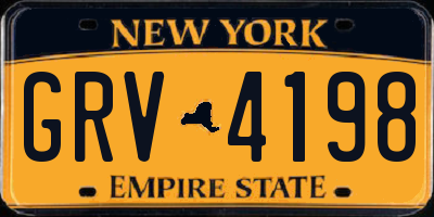 NY license plate GRV4198