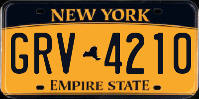 NY license plate GRV4210