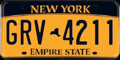NY license plate GRV4211