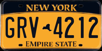 NY license plate GRV4212