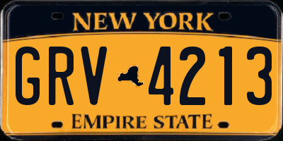 NY license plate GRV4213