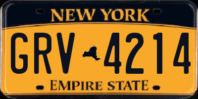 NY license plate GRV4214