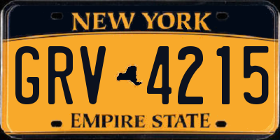 NY license plate GRV4215