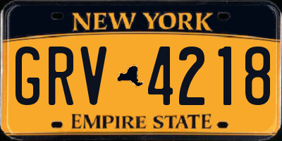 NY license plate GRV4218