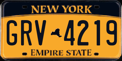 NY license plate GRV4219