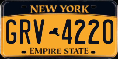 NY license plate GRV4220