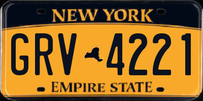 NY license plate GRV4221