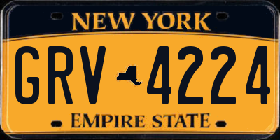 NY license plate GRV4224